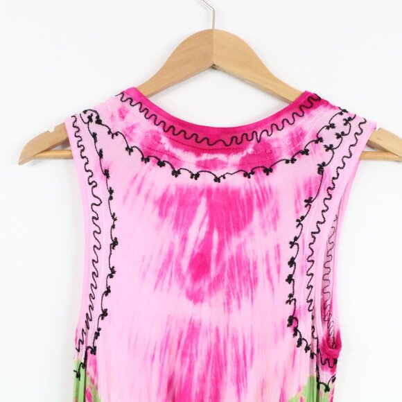 *Flowy Tie-Dye Embroidered Maxi Dress - Picture 5 of 7